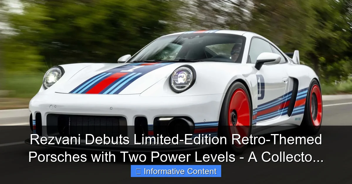 Rezvani Debuts Limited-Edition Retro-Themed Porsches with Two Power Levels - A Collecto...