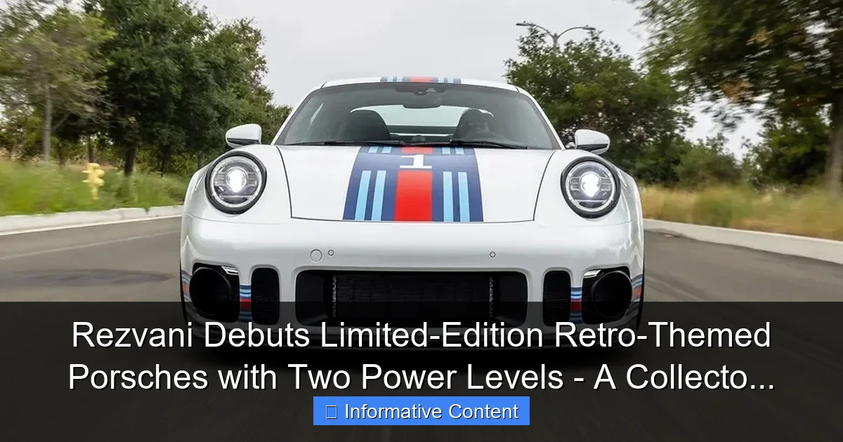 Rezvani Debuts Limited-Edition Retro-Themed Porsches with Two Power Levels - A Collecto...