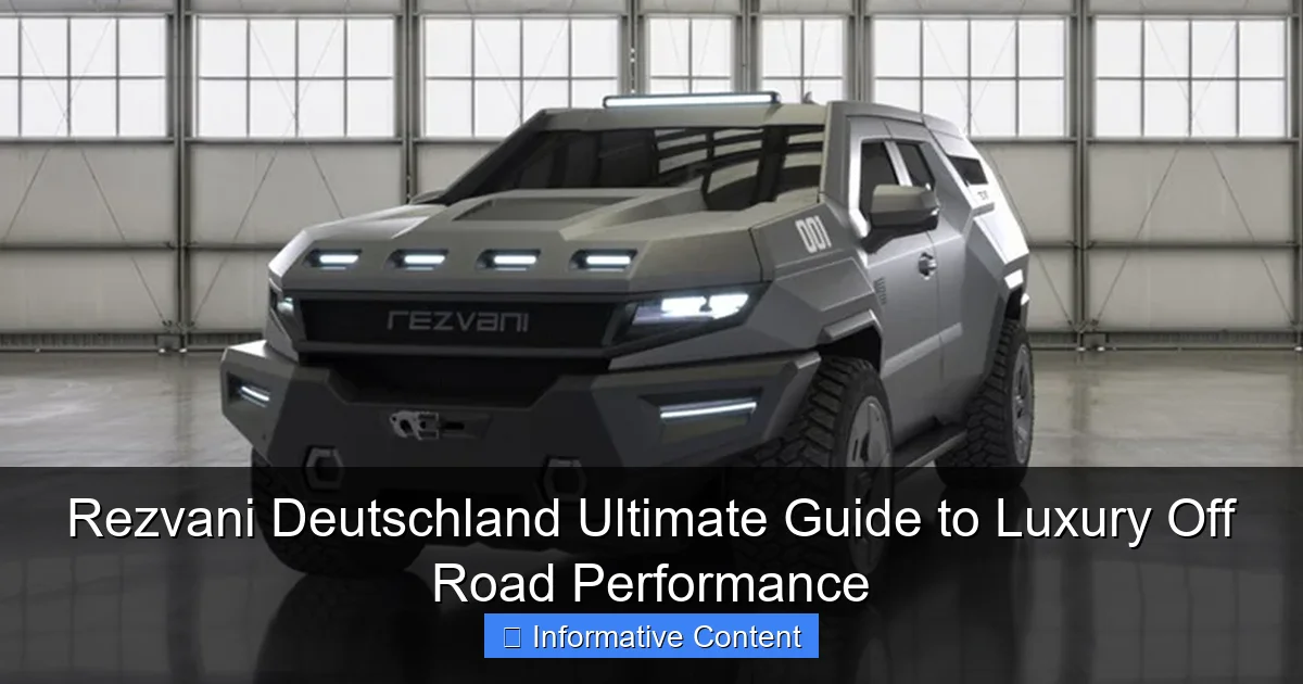 Rezvani Deutschland Ultimate Guide to Luxury Off Road Performance