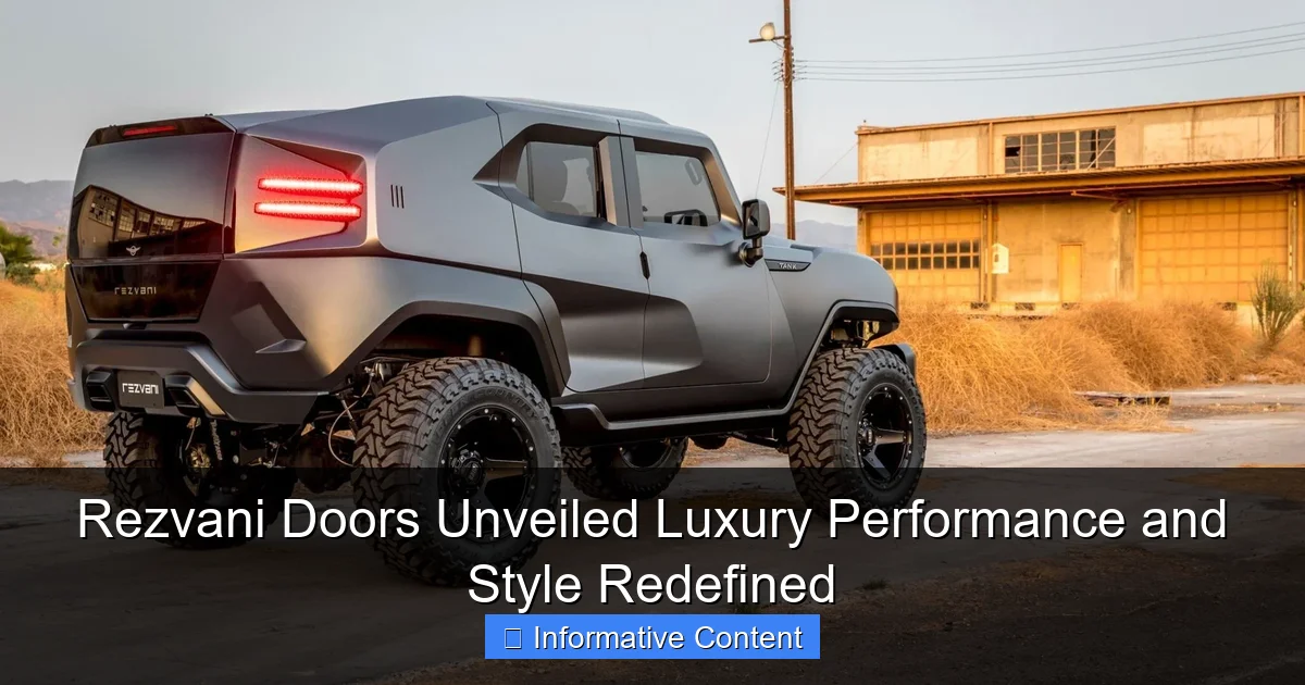 Rezvani Doors Unveiled Luxury Performance and Style Redefined