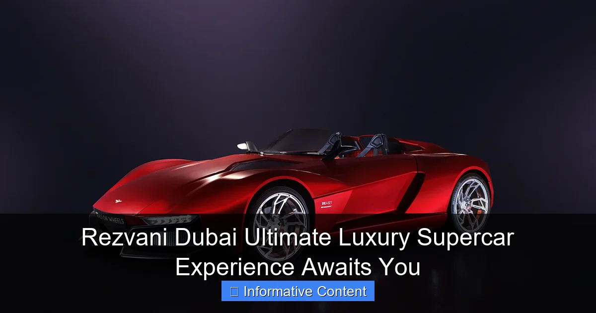 Rezvani Dubai Ultimate Luxury Supercar Experience Awaits You