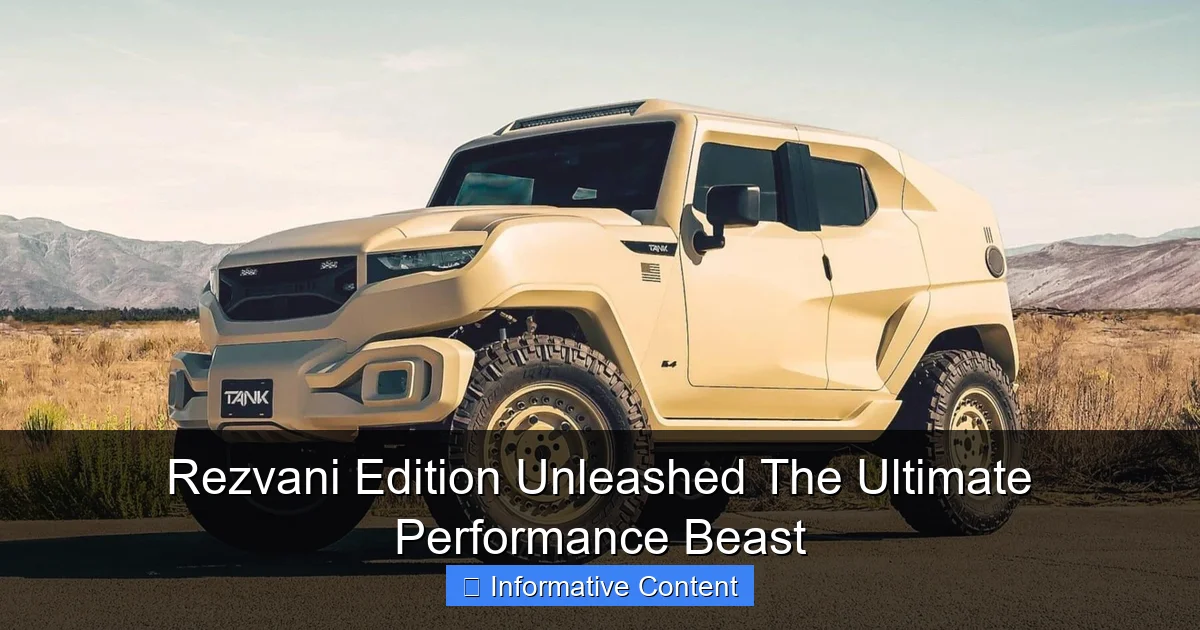 Rezvani Edition Unleashed The Ultimate Performance Beast