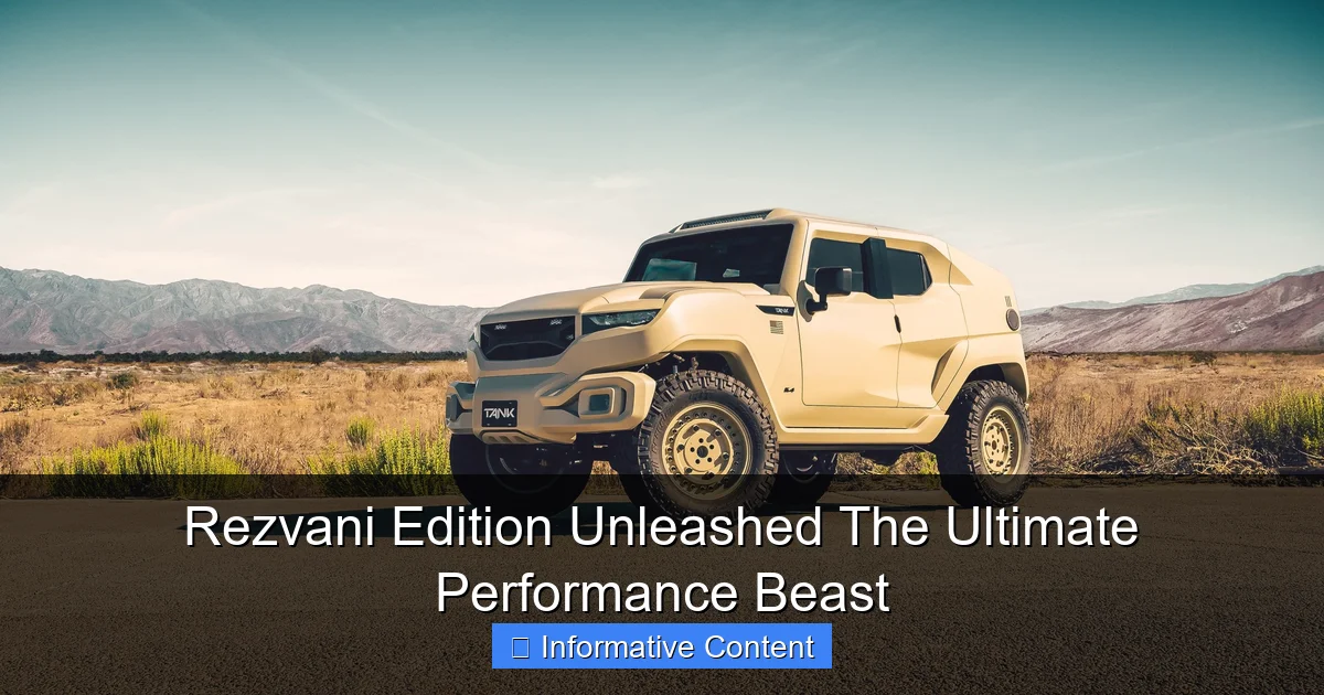 Rezvani Edition Unleashed The Ultimate Performance Beast