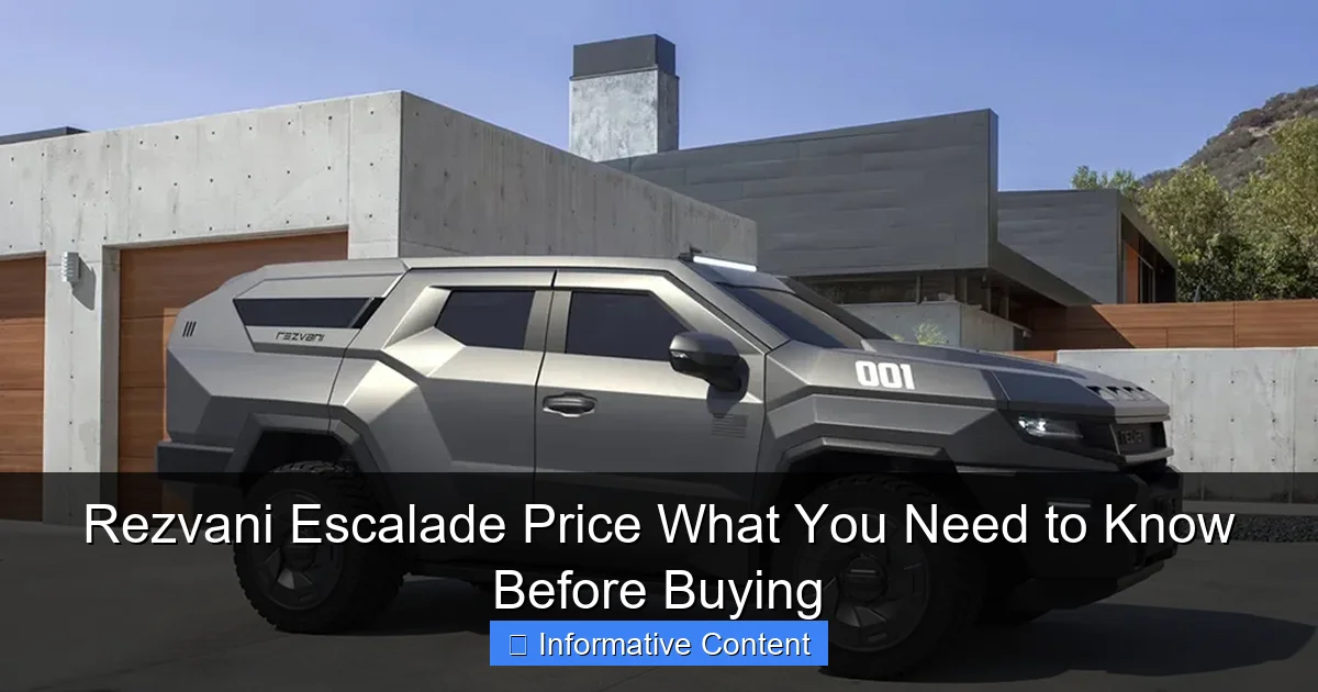 Rezvani Escalade Price What You Need to Know Before Buying