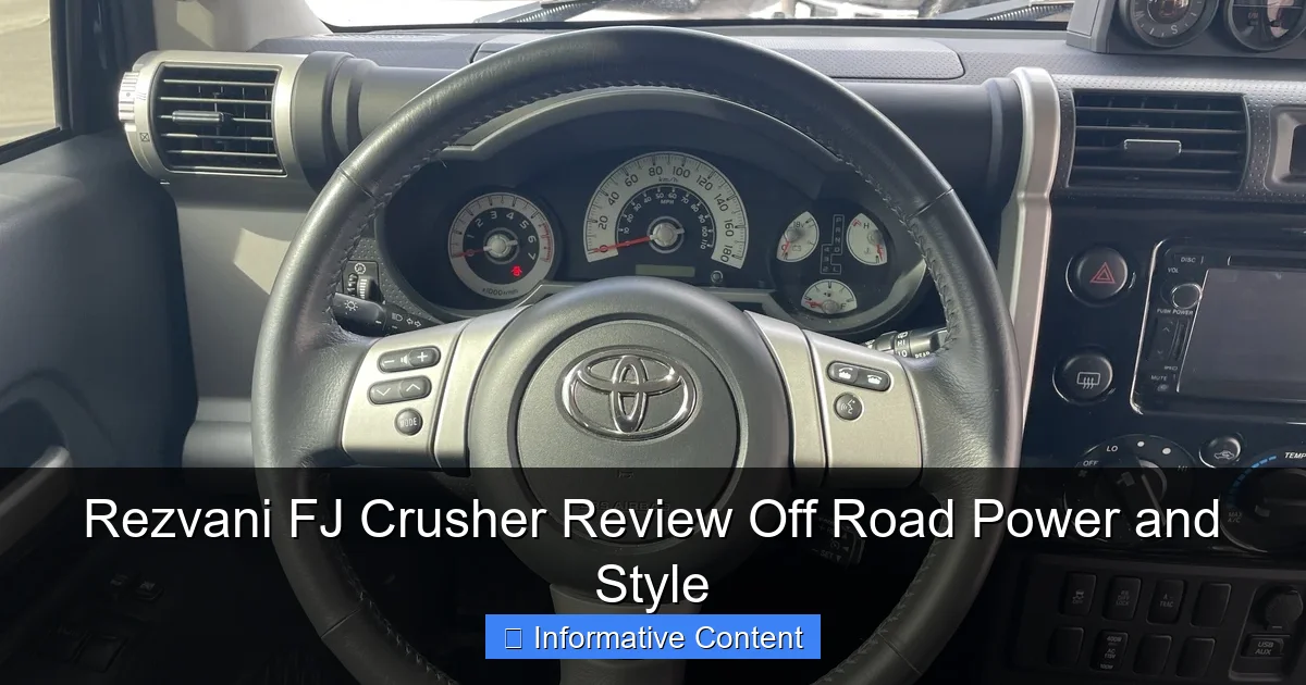 Rezvani FJ Crusher Review Off Road Power and Style