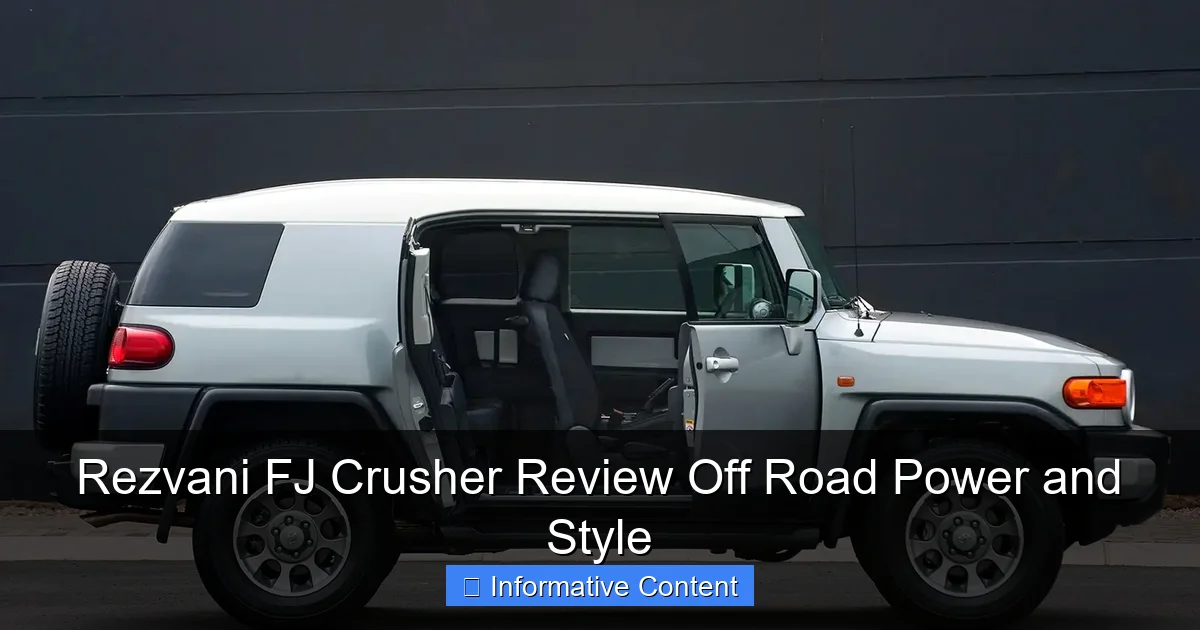 Rezvani FJ Crusher Review Off Road Power and Style