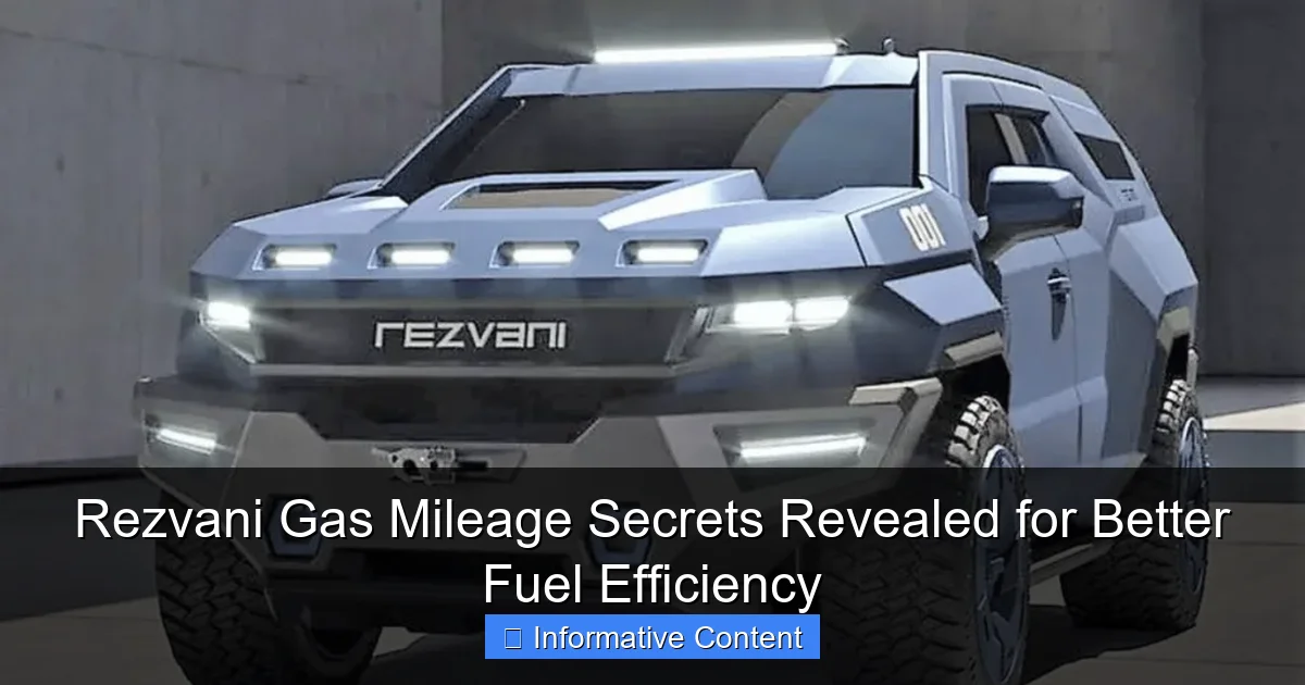 Rezvani Gas Mileage Secrets Revealed for Better Fuel Efficiency