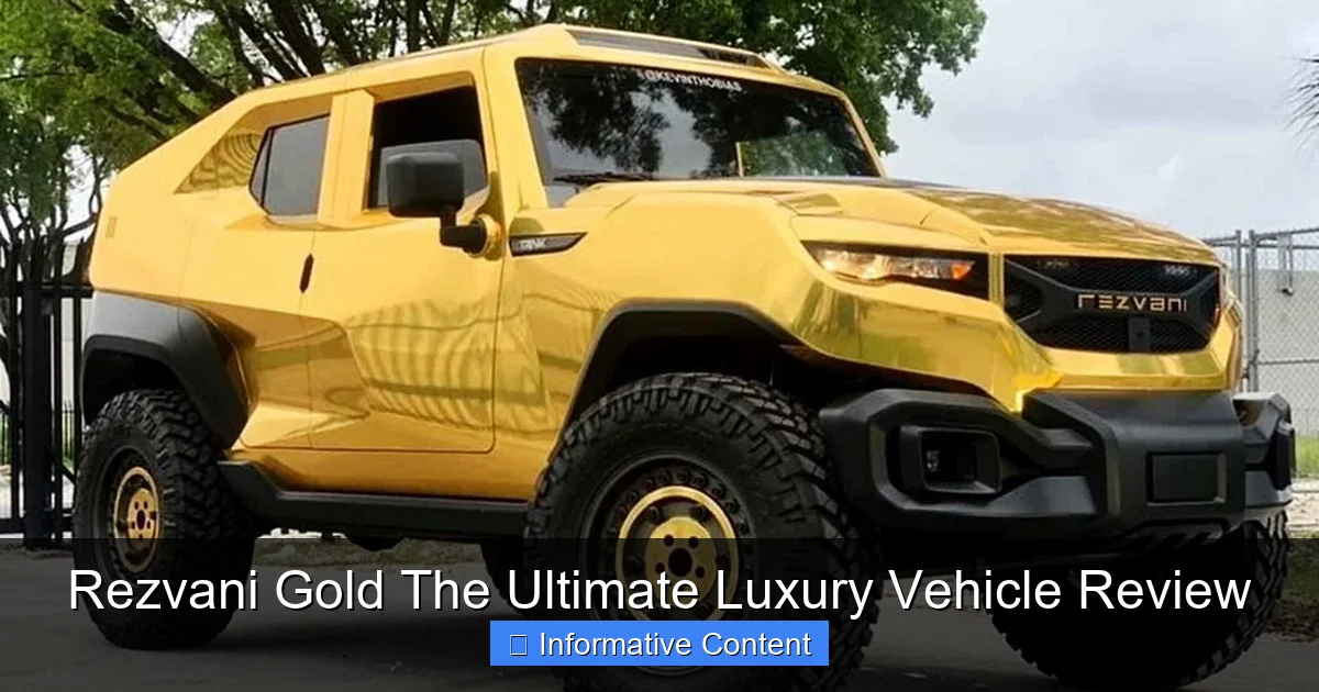 Rezvani Gold The Ultimate Luxury Vehicle Review