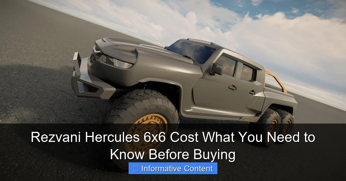 Rezvani Hercules 6x6 Cost What You Need to Know Before Buying