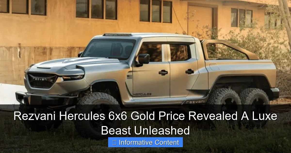 Rezvani Hercules 6x6 Gold Price Revealed A Luxe Beast Unleashed