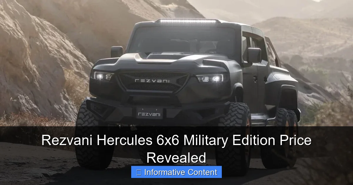 Rezvani Hercules 6x6 Military Edition Price Revealed