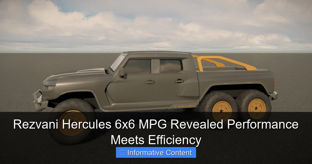 Rezvani Hercules 6x6 MPG Revealed Performance Meets Efficiency