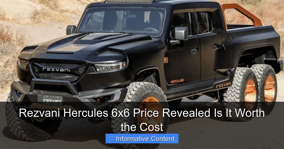 Rezvani Hercules 6x6 Price Revealed Is It Worth the Cost