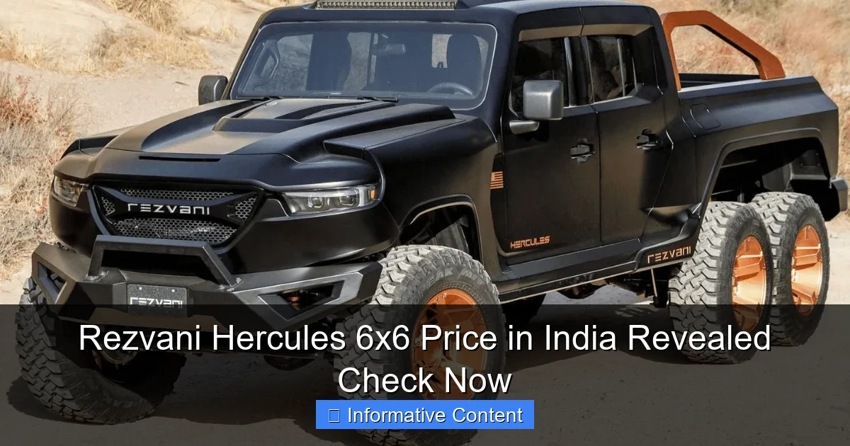 Rezvani Hercules 6x6 Price in India Revealed Check Now