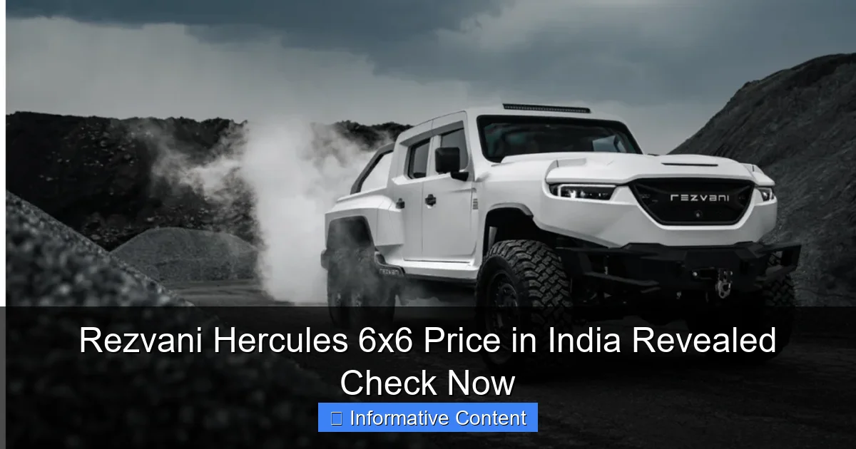Rezvani Hercules 6x6 Price in India Revealed Check Now