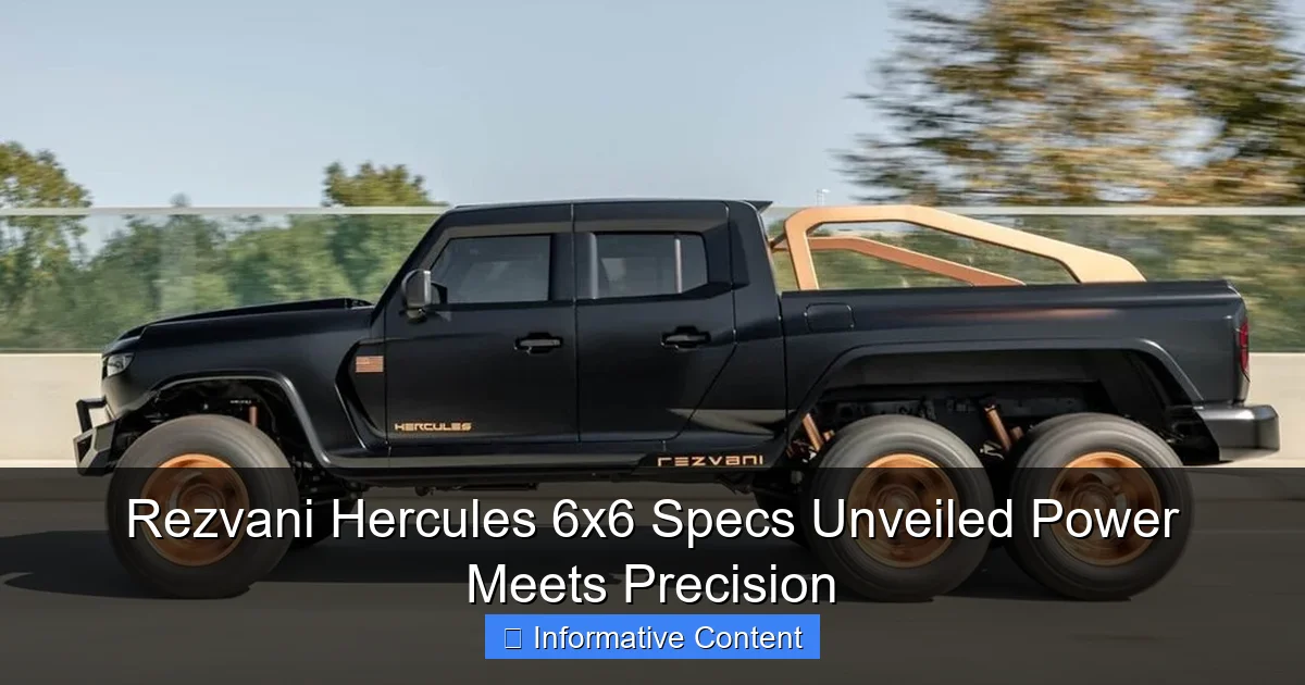 Rezvani Hercules 6x6 Specs Unveiled Power Meets Precision