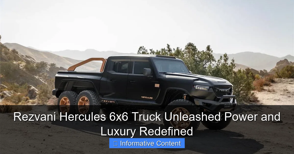 Rezvani Hercules 6x6 Truck Unleashed Power and Luxury Redefined