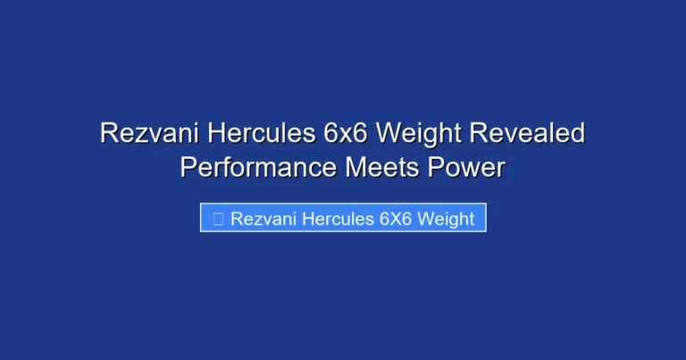 Rezvani Hercules 6x6 Weight Revealed Performance Meets Power