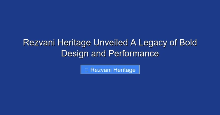 Rezvani Heritage Unveiled A Legacy of Bold Design and Performance