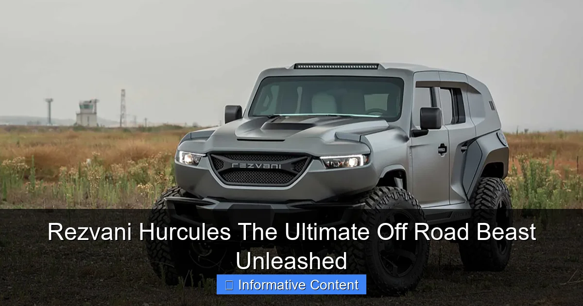Rezvani Hurcules The Ultimate Off Road Beast Unleashed