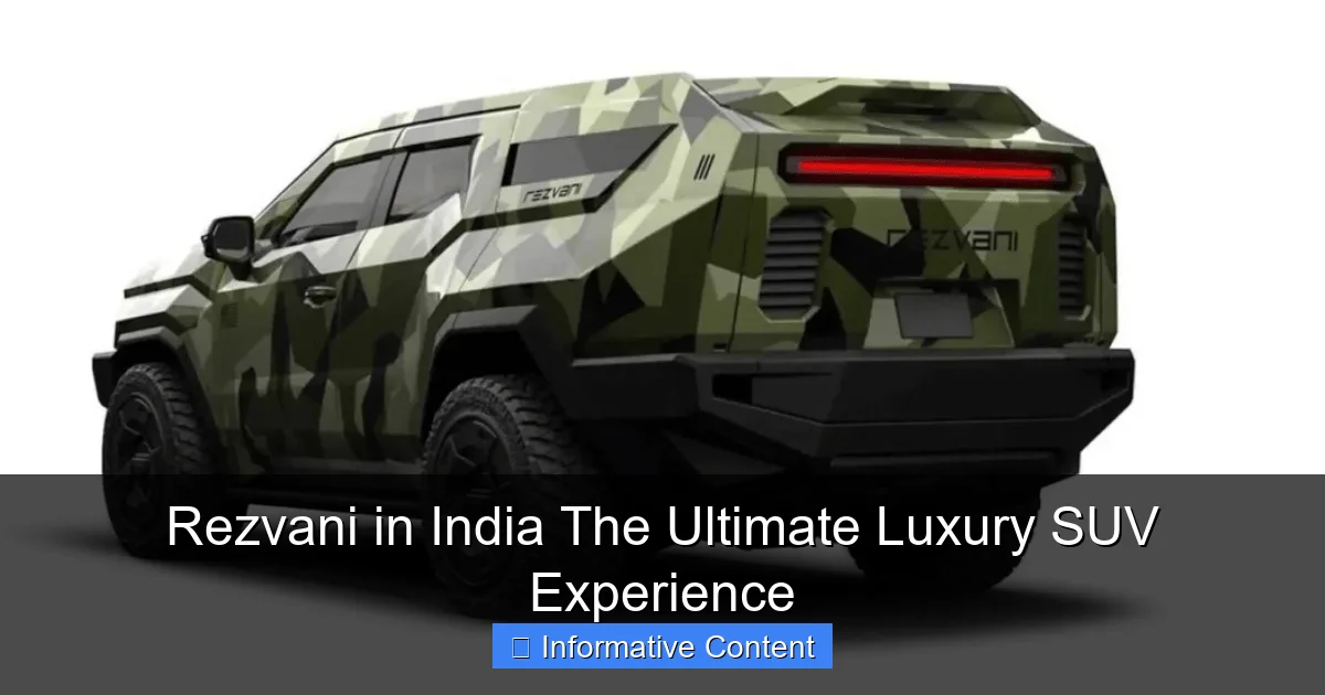 Rezvani in India The Ultimate Luxury SUV Experience