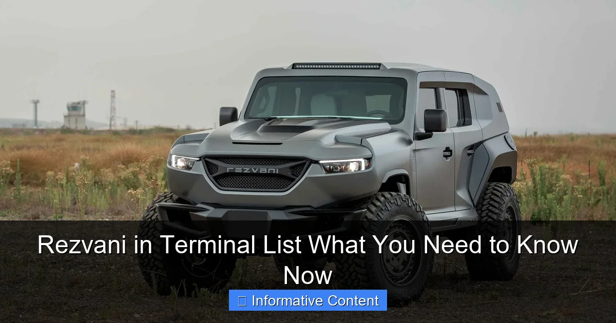 Rezvani in Terminal List What You Need to Know Now