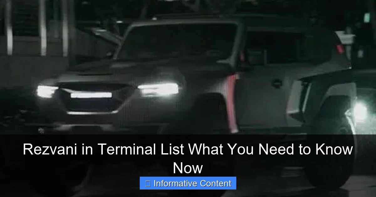 Rezvani in Terminal List What You Need to Know Now
