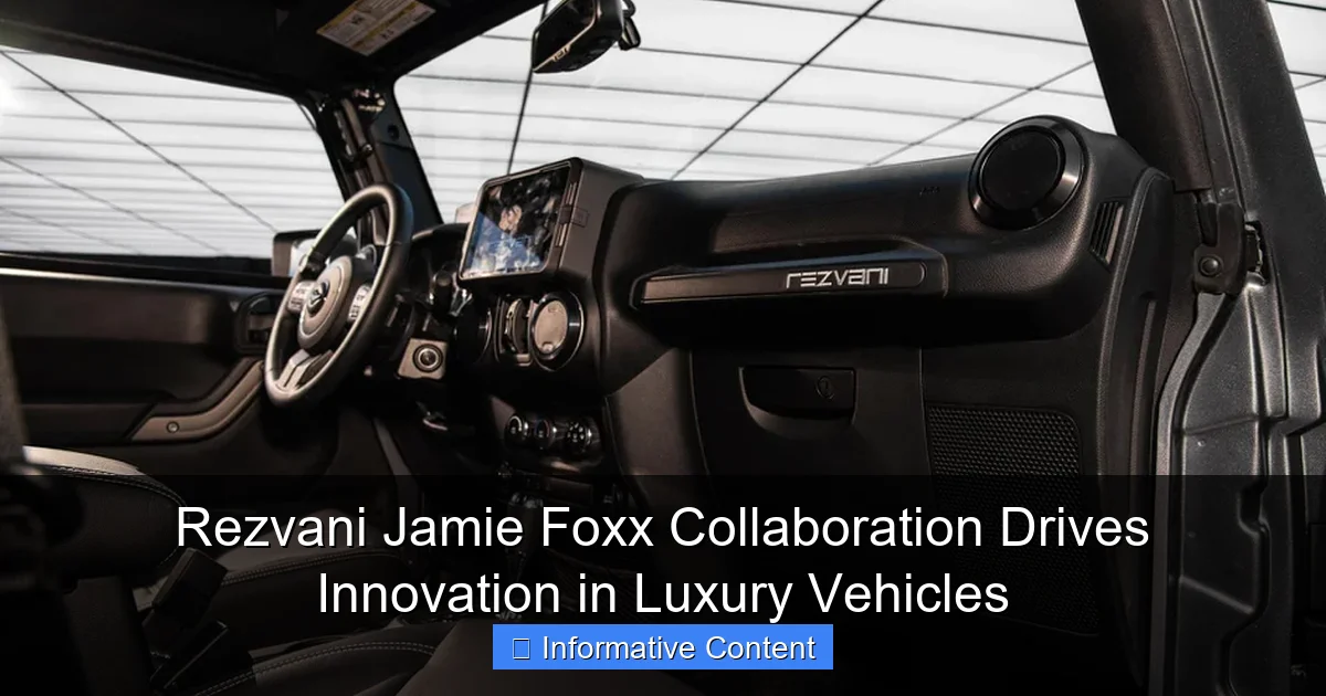 Rezvani Jamie Foxx Collaboration Drives Innovation in Luxury Vehicles