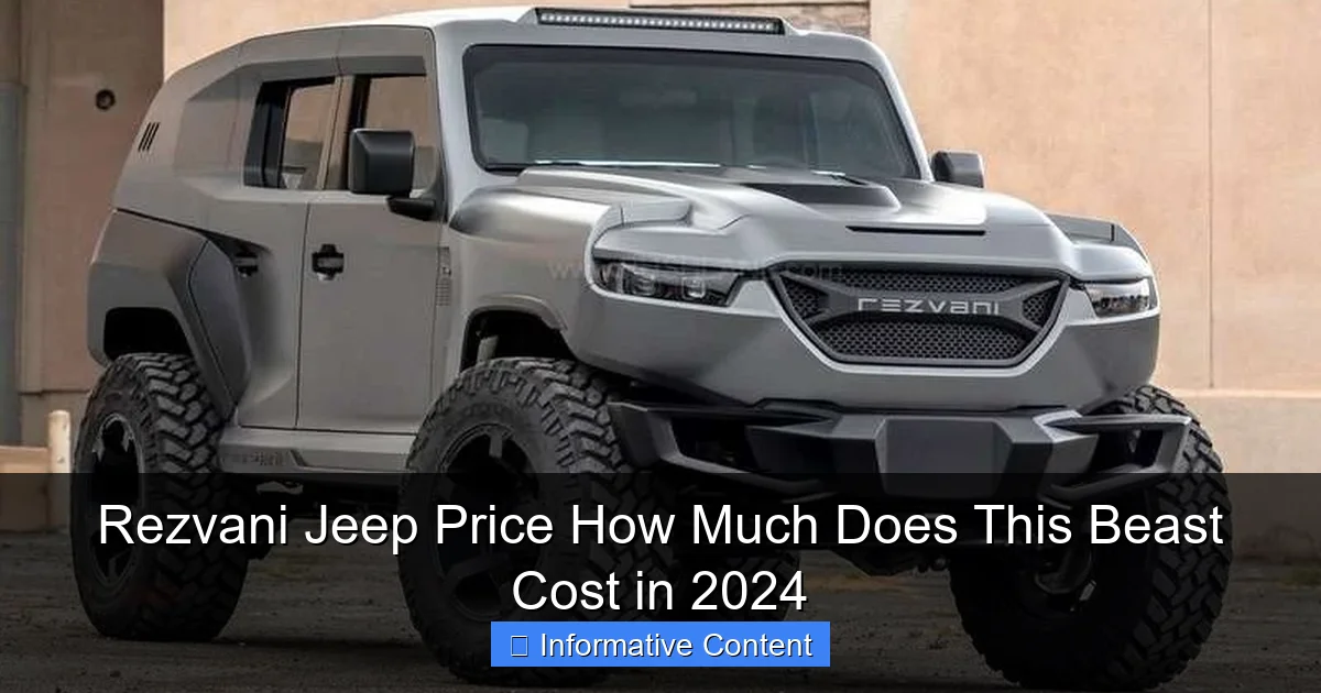 Rezvani Jeep Price How Much Does This Beast Cost in 2024