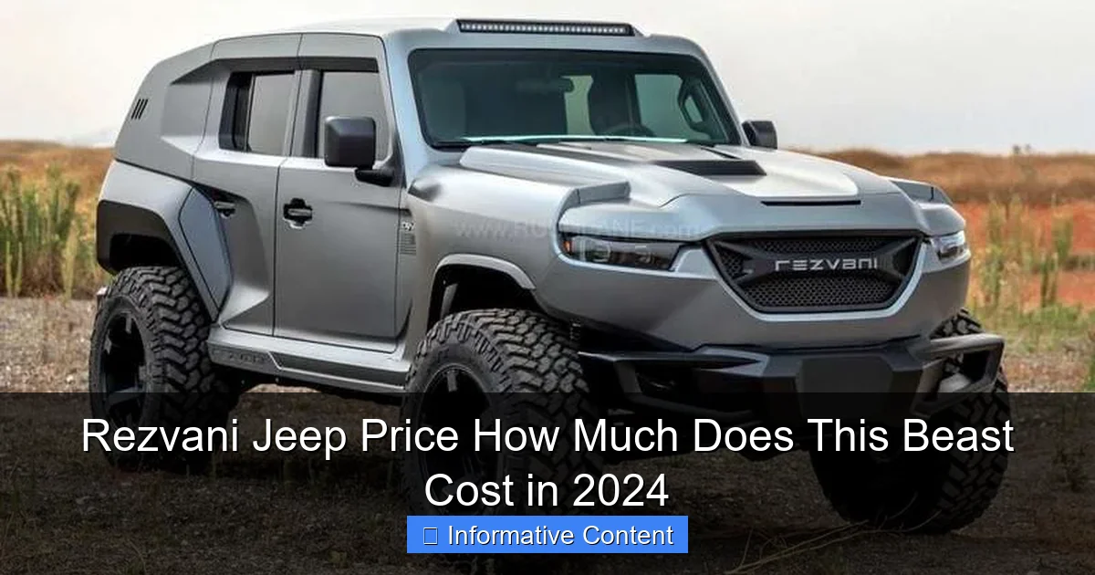 Rezvani Jeep Price How Much Does This Beast Cost in 2024