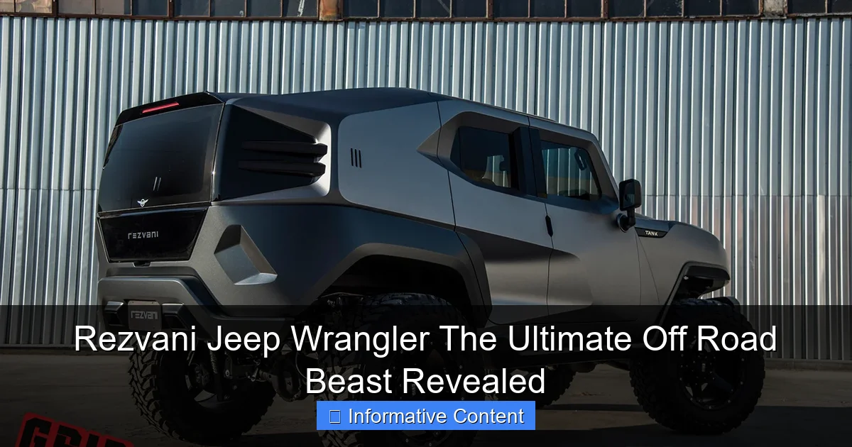 Rezvani Jeep Wrangler The Ultimate Off Road Beast Revealed
