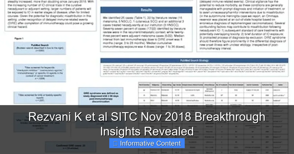 Rezvani K et al SITC Nov 2018 Breakthrough Insights Revealed