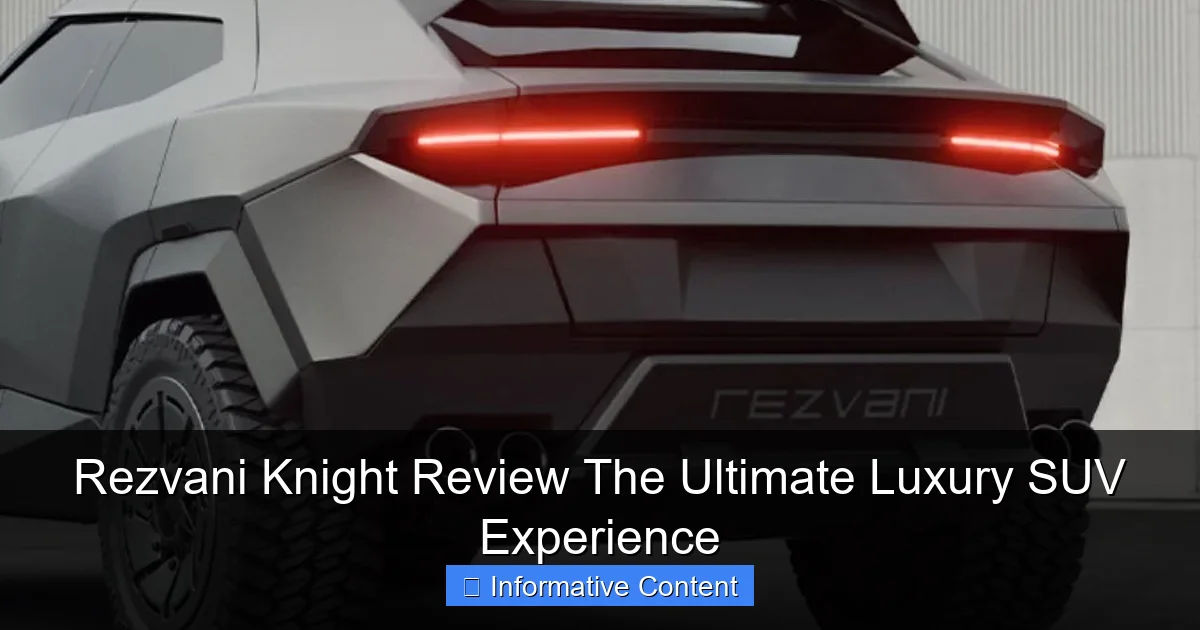 Rezvani Knight Review The Ultimate Luxury SUV Experience