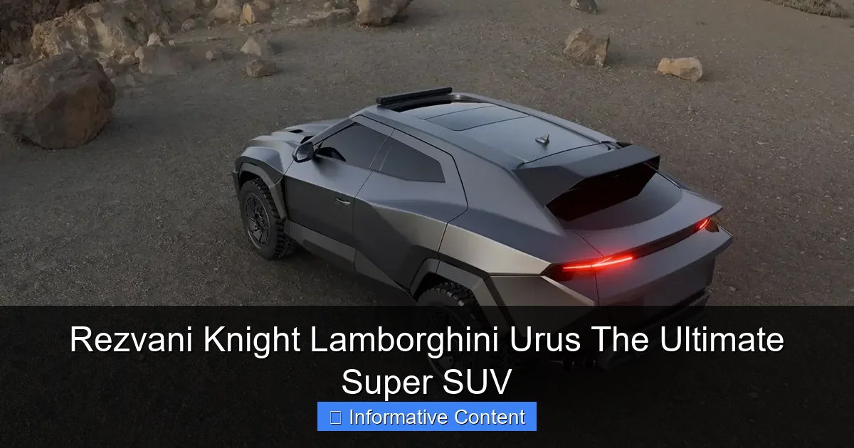 Rezvani Knight Lamborghini Urus The Ultimate Super SUV