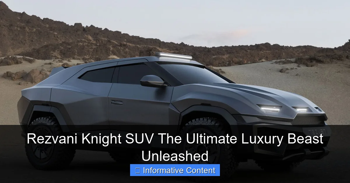 Rezvani Knight SUV The Ultimate Luxury Beast Unleashed