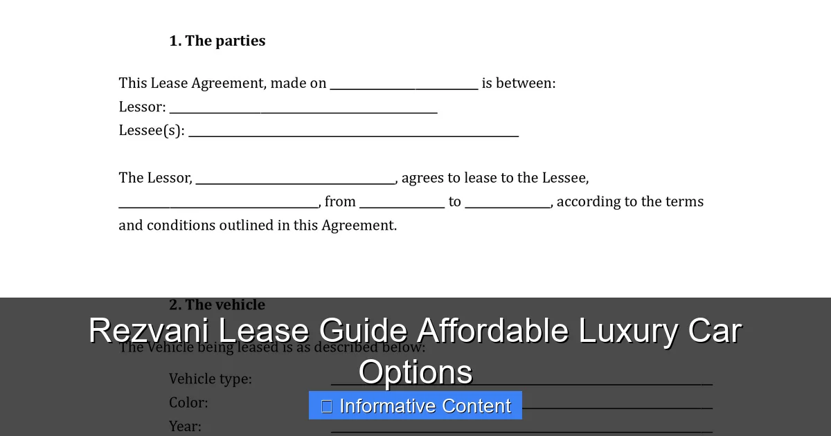 Rezvani Lease Guide Affordable Luxury Car Options