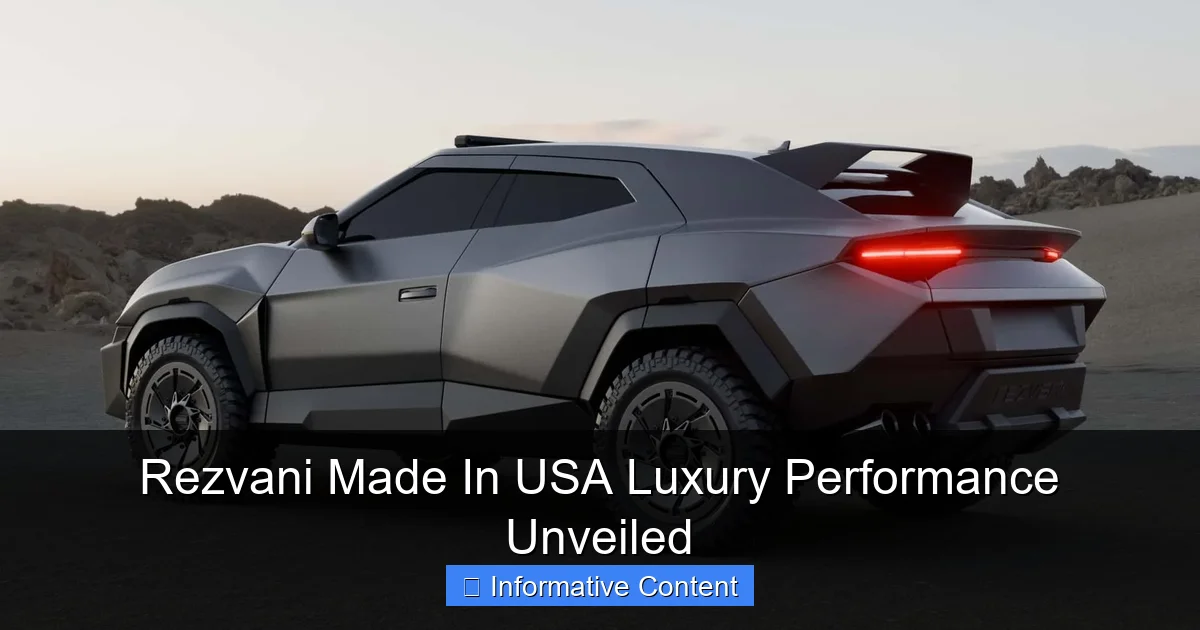 Rezvani Made In USA Luxury Performance Unveiled