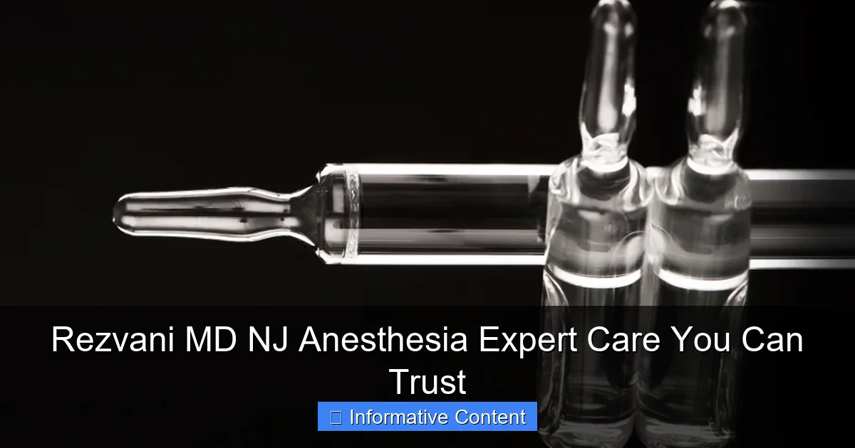 Rezvani MD NJ Anesthesia Expert Care You Can Trust