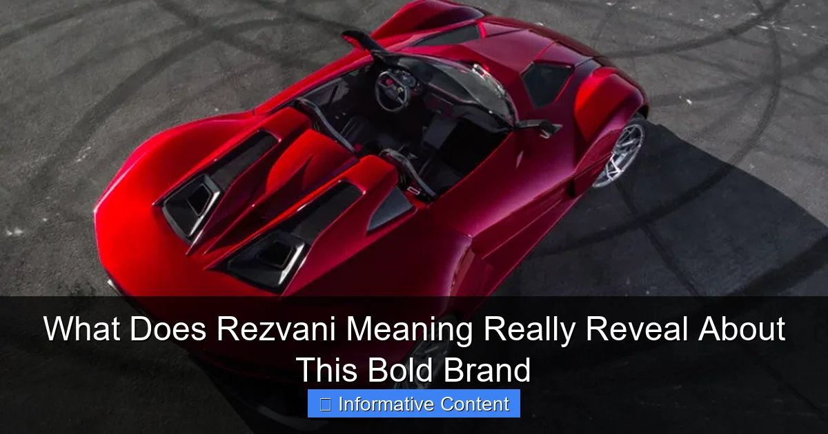 What Does Rezvani Meaning Really Reveal About This Bold Brand