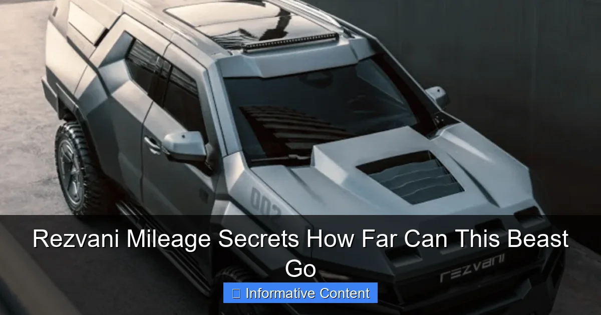Rezvani Mileage Secrets How Far Can This Beast Go