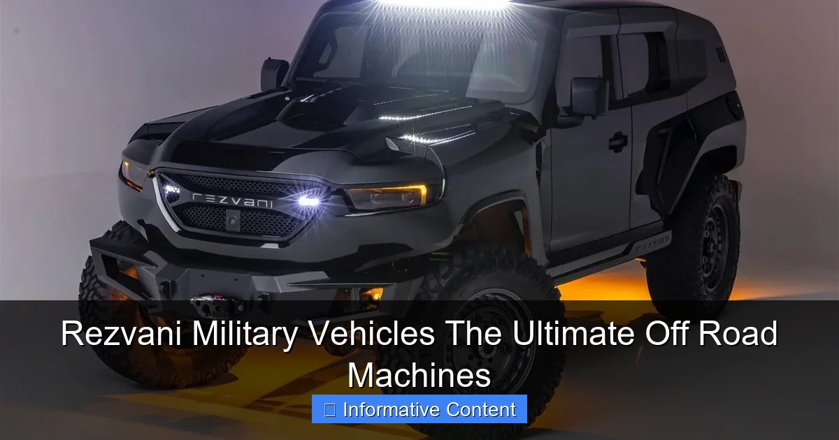 Rezvani Military Vehicles The Ultimate Off Road Machines