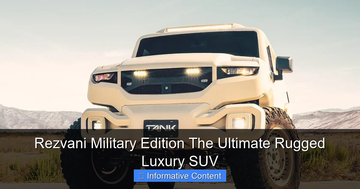 Rezvani Military Edition The Ultimate Rugged Luxury SUV