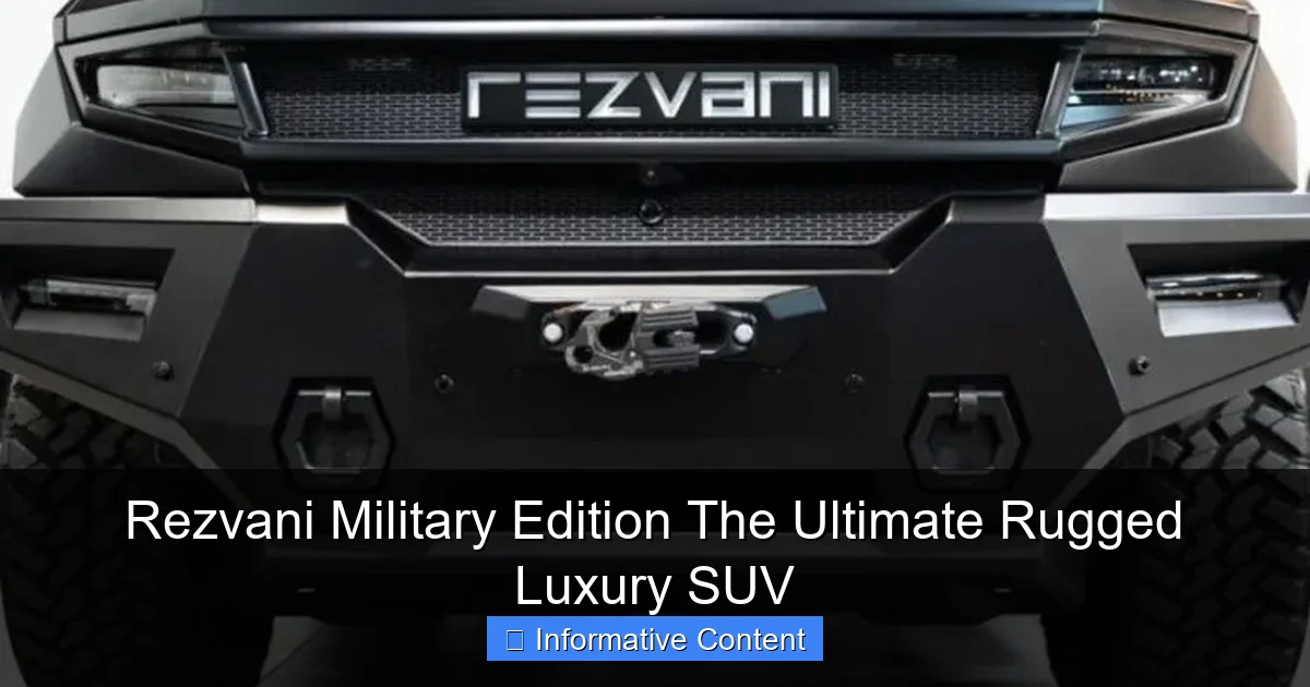 Rezvani Military Edition The Ultimate Rugged Luxury SUV