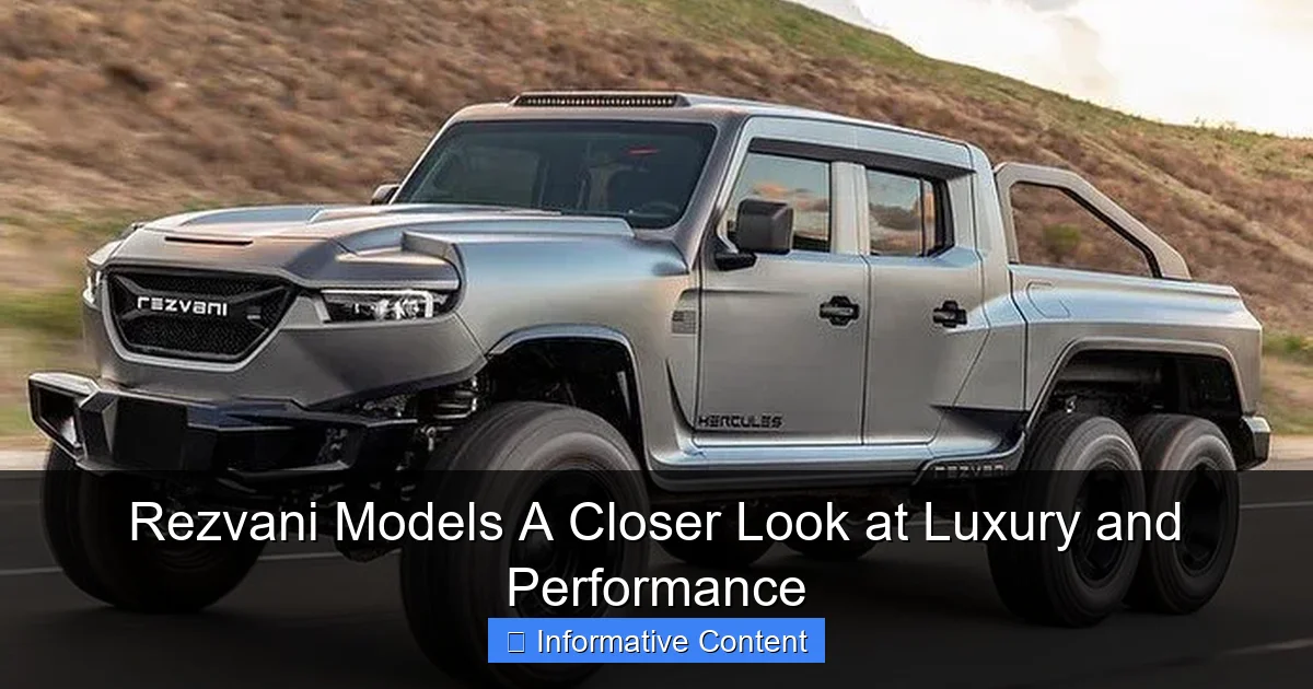 Rezvani Models A Closer Look at Luxury and Performance