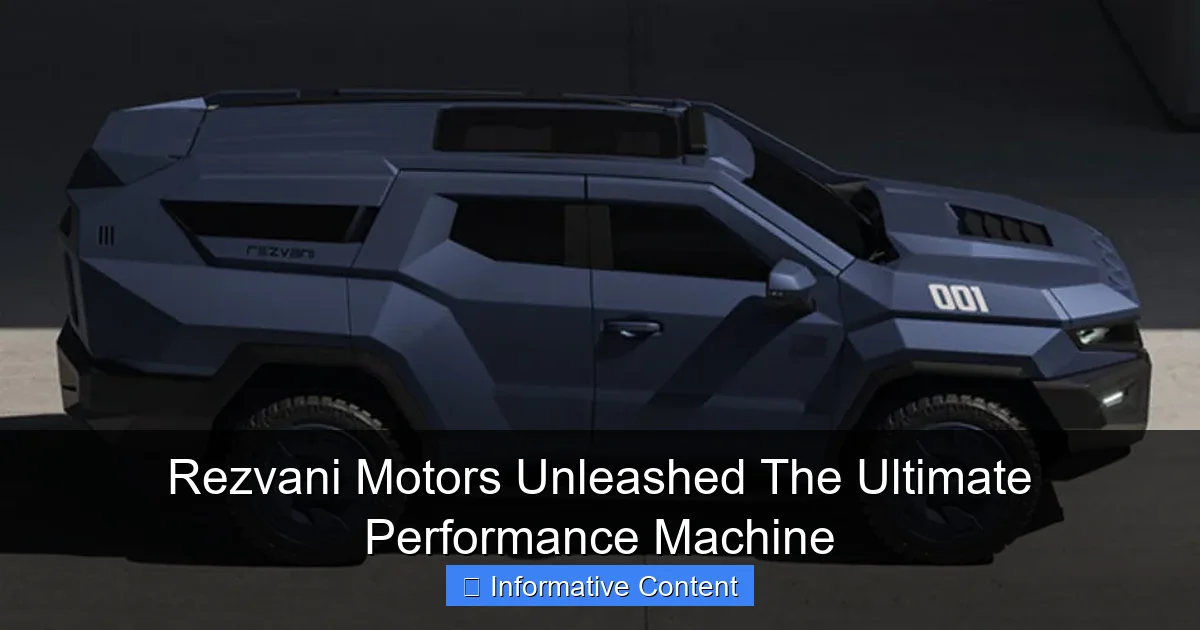 Rezvani Motors Unleashed The Ultimate Performance Machine