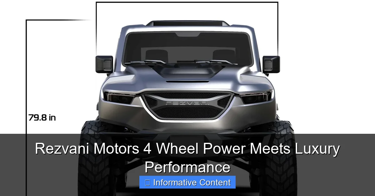 Rezvani Motors 4 Wheel Power Meets Luxury Performance