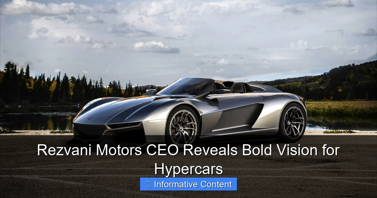 Rezvani Motors CEO Reveals Bold Vision for Hypercars