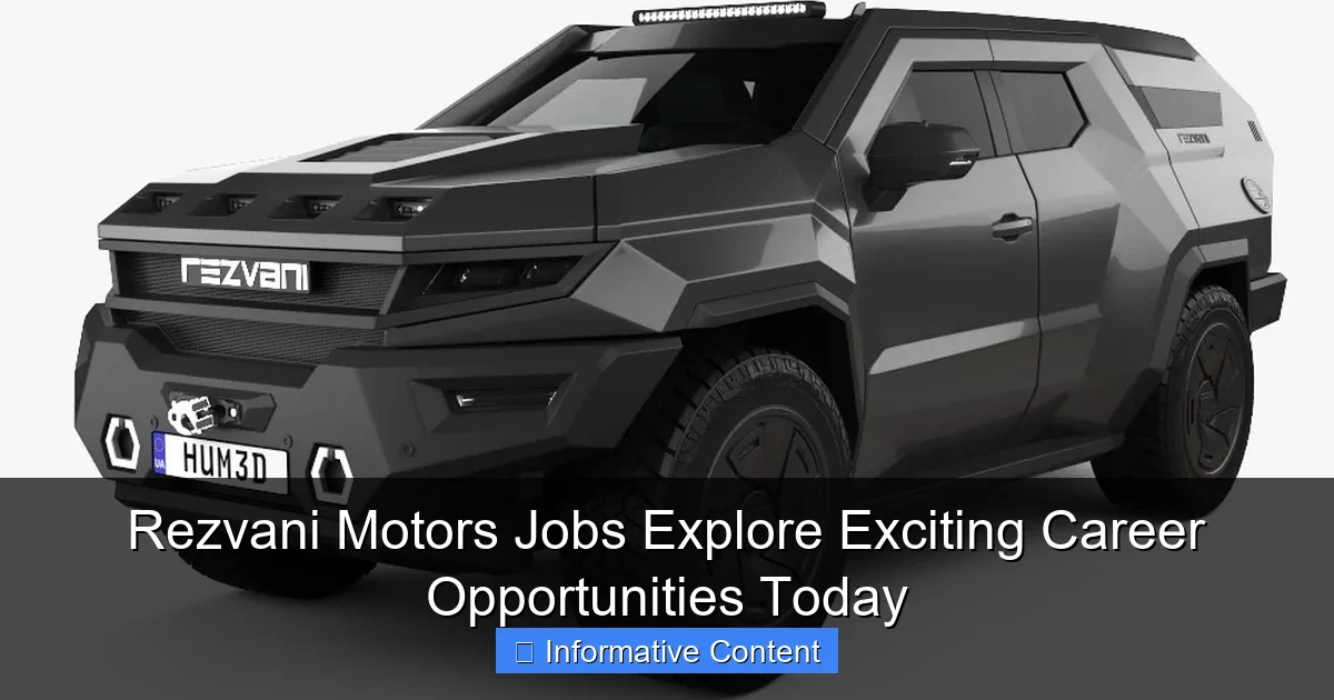 Rezvani Motors Jobs Explore Exciting Career Opportunities Today