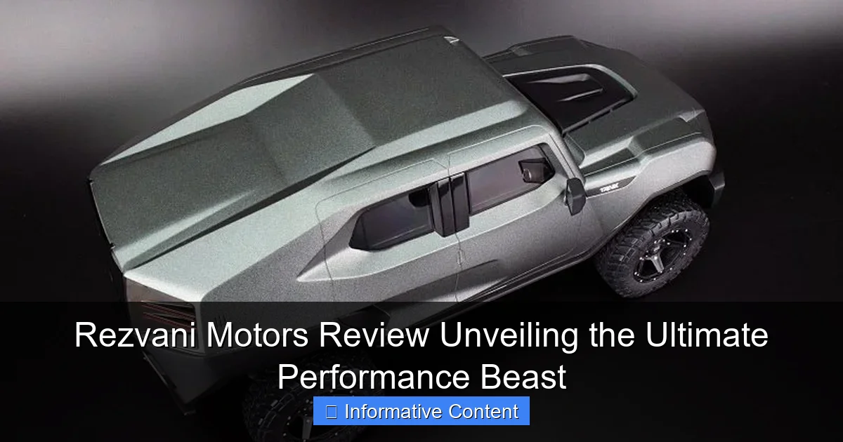 Rezvani Motors Review Unveiling the Ultimate Performance Beast