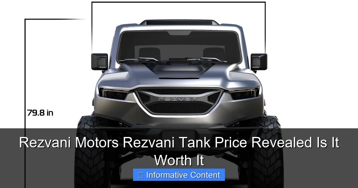 Rezvani Motors Rezvani Tank Price Revealed Is It Worth It